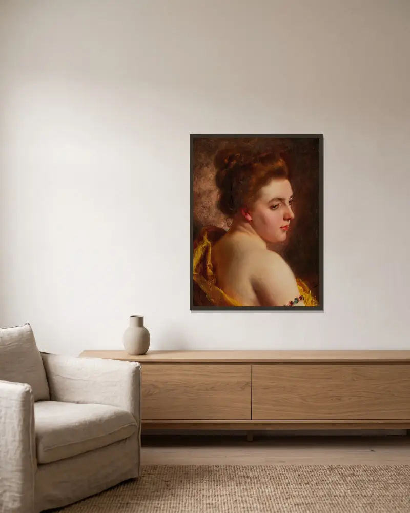 Weiße Schultern von Gustave Jean Jacquet gerahmt an einer Wand