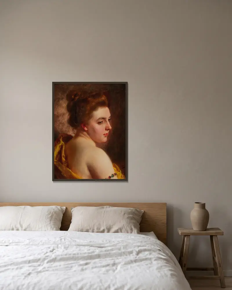 Weiße Schultern von Gustave Jean Jacquet gerahmt an einer Wand