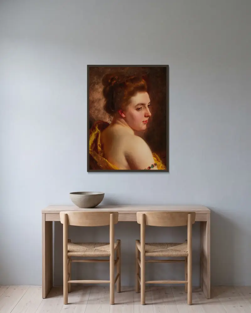 Weiße Schultern von Gustave Jean Jacquet gerahmt an einer Wand