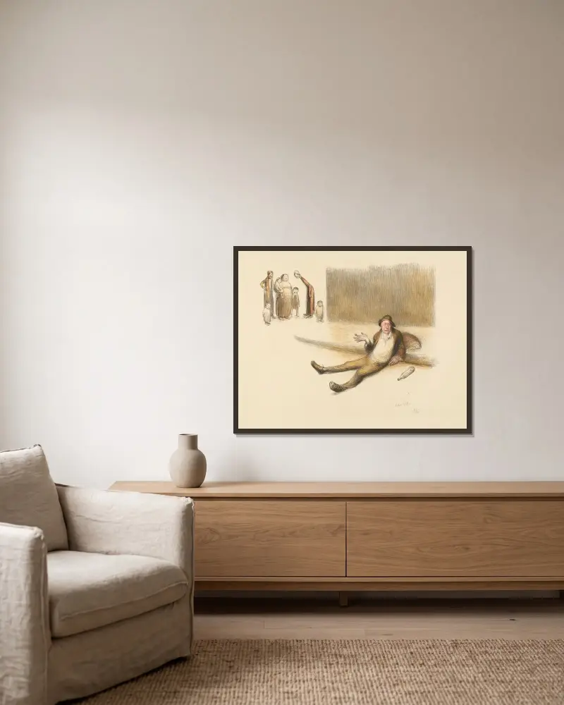Le Philosophe von Jean Veber gerahmt an einer Wand