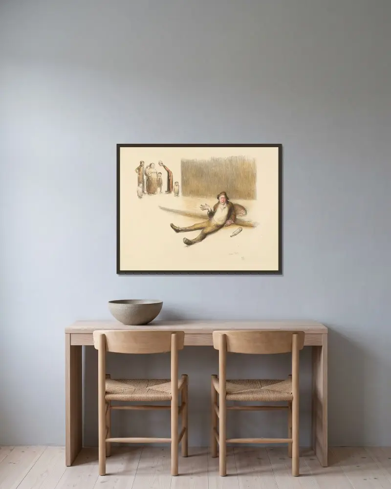 Le Philosophe von Jean Veber gerahmt an einer Wand