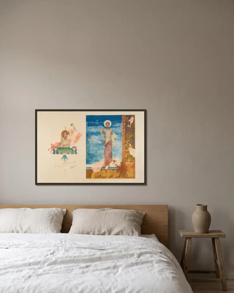Thaïs – 2 projets d’illustrations pour la partition de Jules Massenet av Jean Veber inramad på en vägg