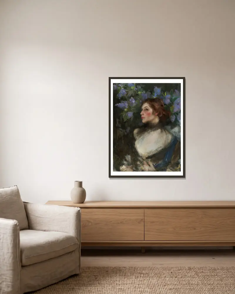 Florence Shannon av James Jebusa Shannon inramad på en vägg