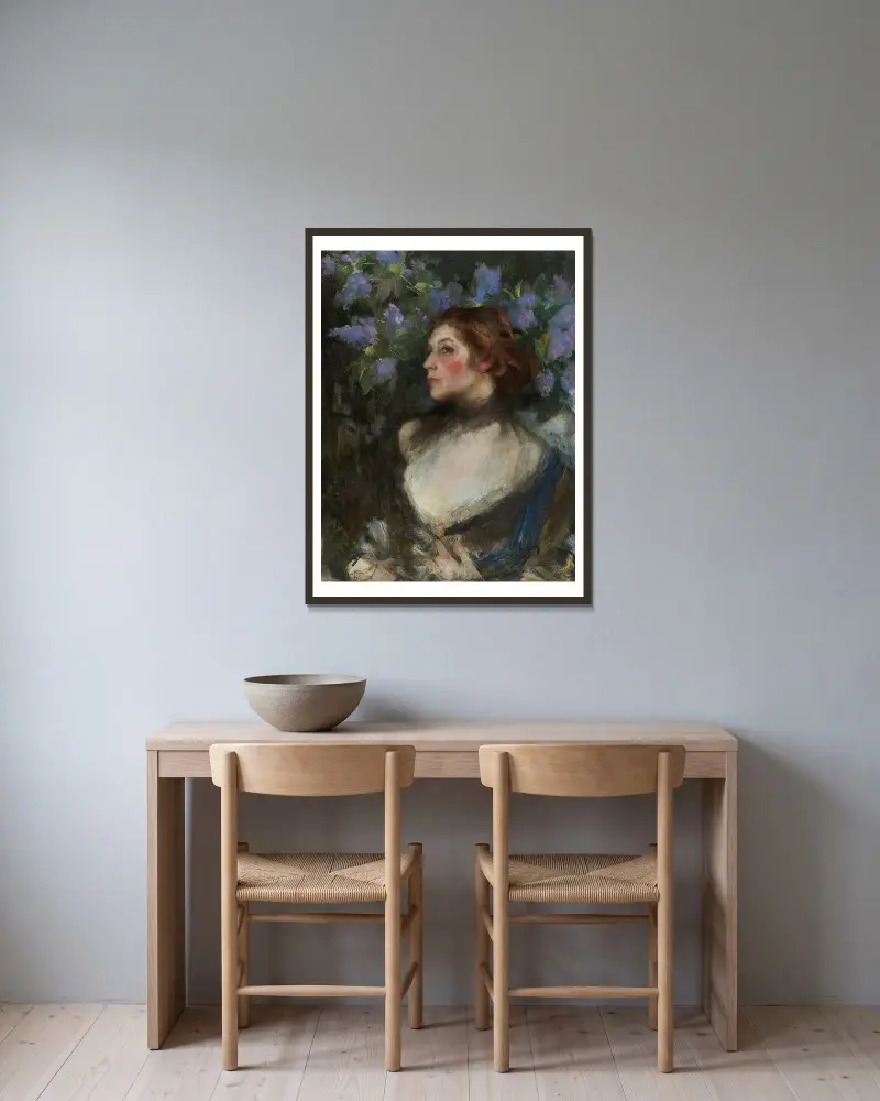 Florence Shannon av James Jebusa Shannon inramad på en vägg