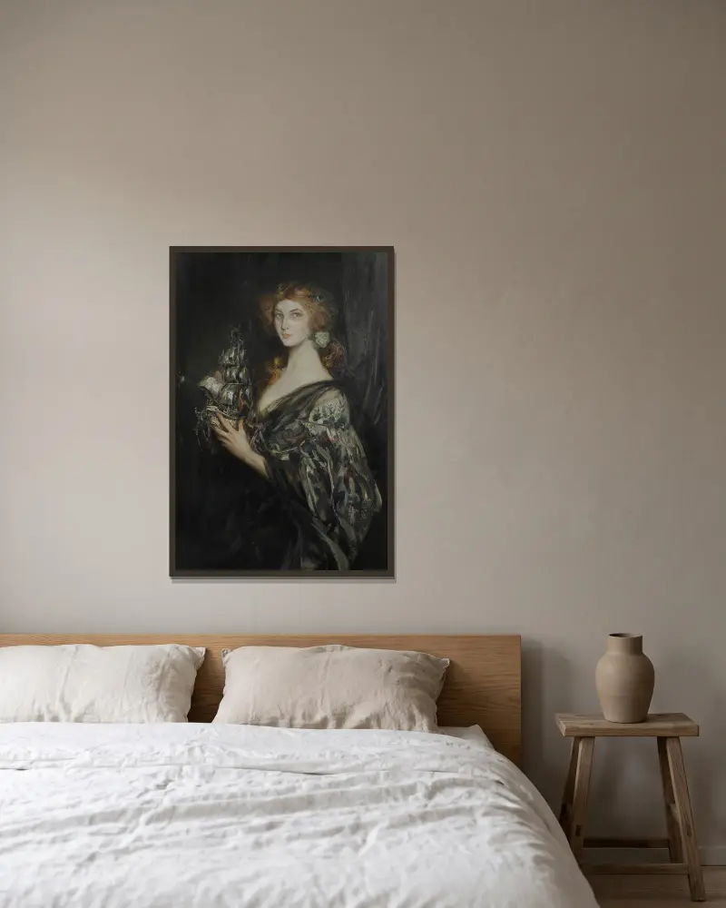 Das silberne Schiff von James Jebusa Shannon gerahmt an einer Wand