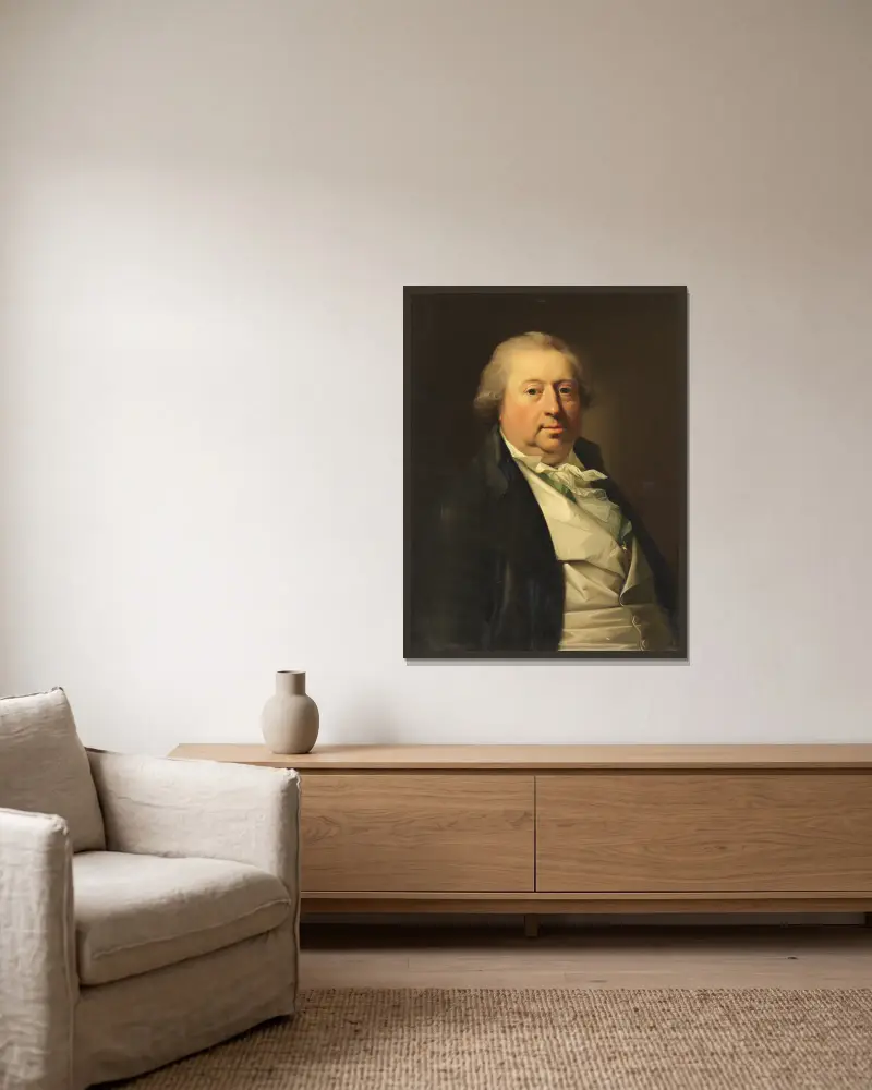 Johan Tobias Sergel, der schwedische Bildhauer von Jens Juel gerahmt an einer Wand