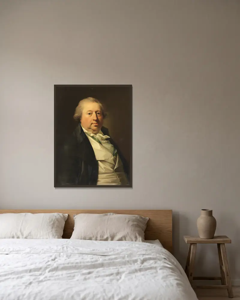 Johan Tobias Sergel, der schwedische Bildhauer von Jens Juel gerahmt an einer Wand