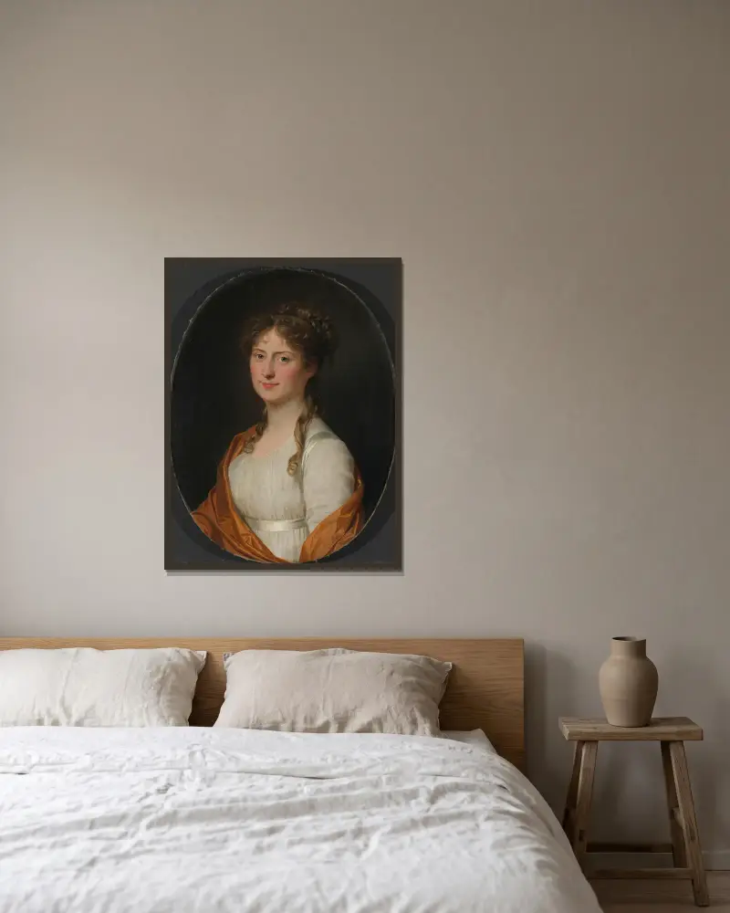 Portrait of a woman av Jens Juel inramad på en vägg
