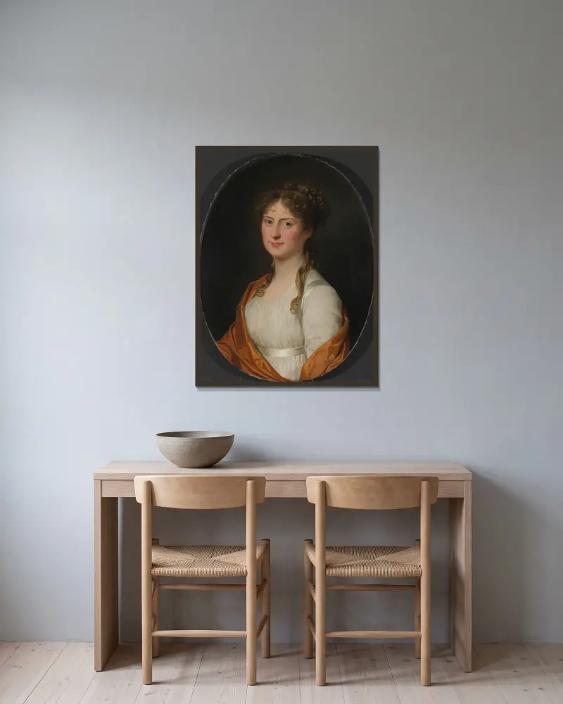 Portrait of a woman av Jens Juel inramad på en vägg