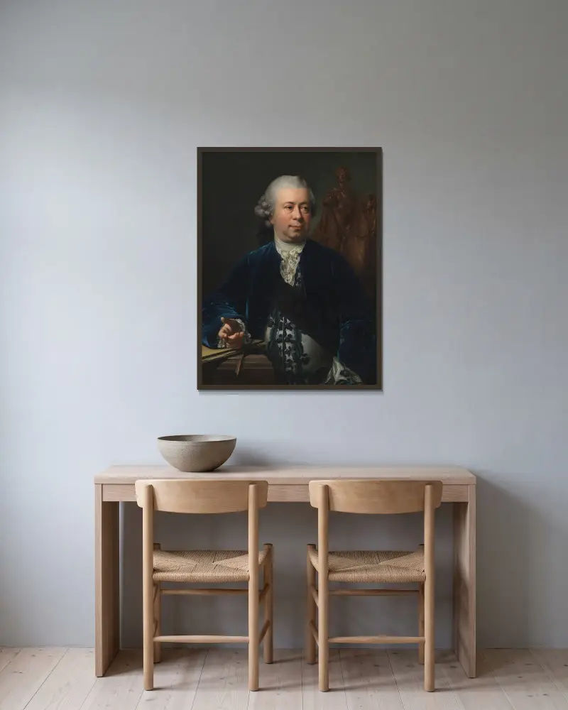 Rzeźbiarz Jacques-François-Joseph Saly, Jens Juel w ramie na ścianie