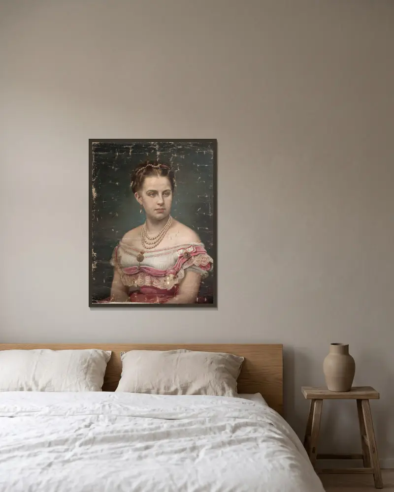 Dronning Olga af Grækenland av Elisabeth Jerichau Baumann inramad på en vägg
