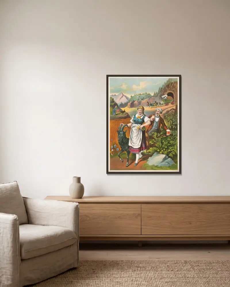Bavarian bock av Henry Jerome Schile inramad på en vägg