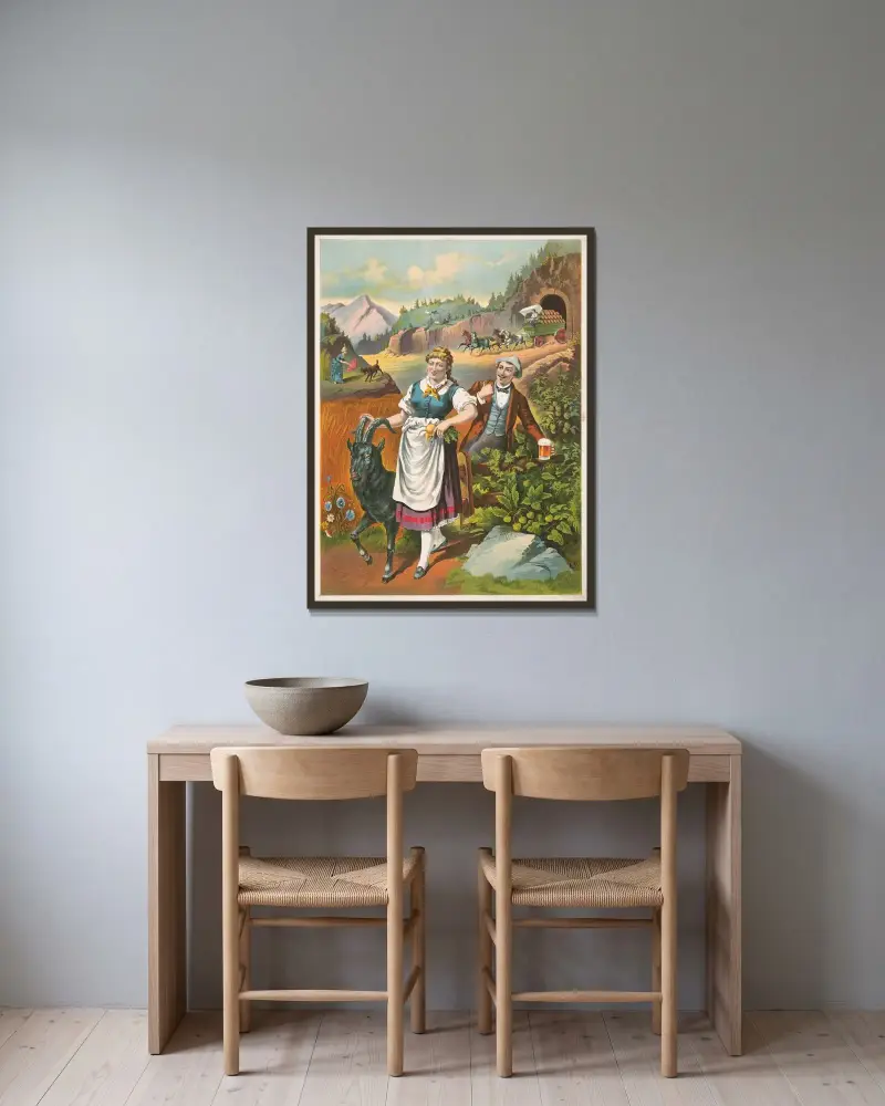 Bavarian bock av Henry Jerome Schile inramad på en vägg
