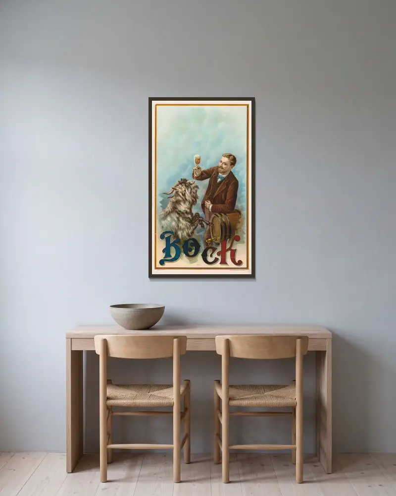 Bock av Henry Jerome Schile inramad på en vägg