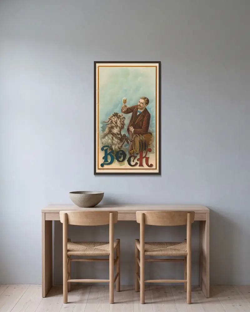 Bock av Henry Jerome Schile inramad på en vägg