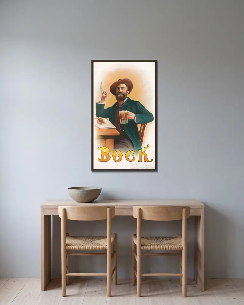 Bock av Henry Jerome Schile inramad på en vägg