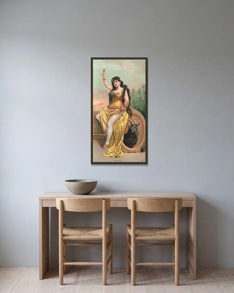 Crescent bock av Henry Jerome Schile inramad på en vägg