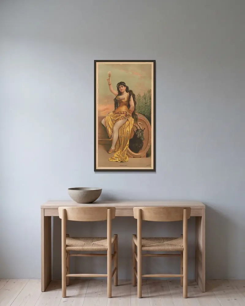 Crescent bock av Henry Jerome Schile inramad på en vägg