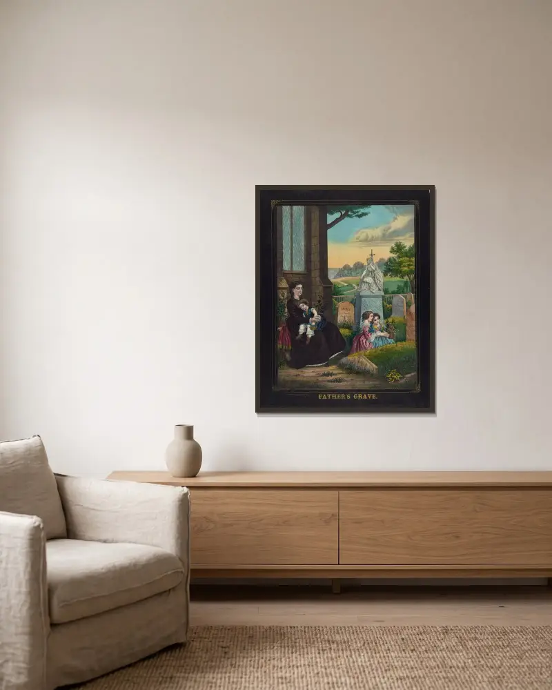 Faderns grav av Henry Jerome Schile inramad på en vägg