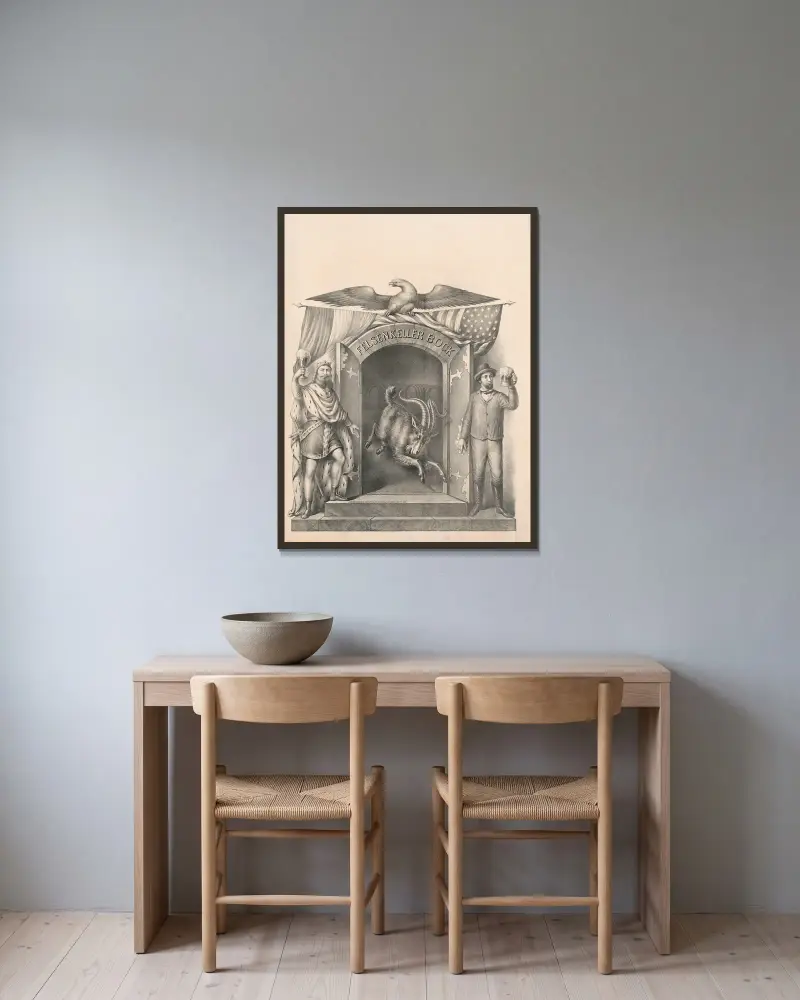 Felsenkeller Bock, Henry Jerome Schile v rámu na stěně