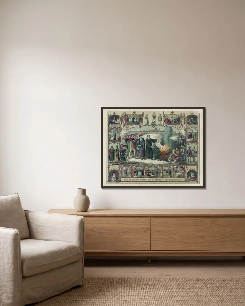 Martin Luthers Leben und die Helden der Reformation! von Henry Jerome Schile gerahmt an einer Wand
