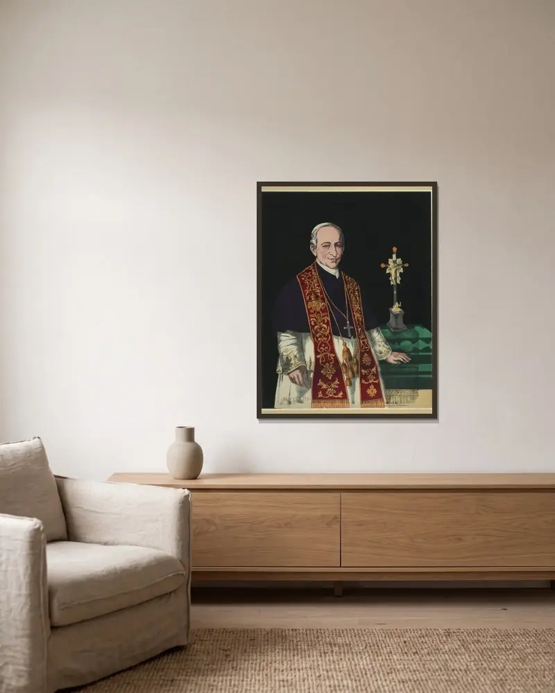 Papst Leo XIII. von Henry Jerome Schile gerahmt an einer Wand