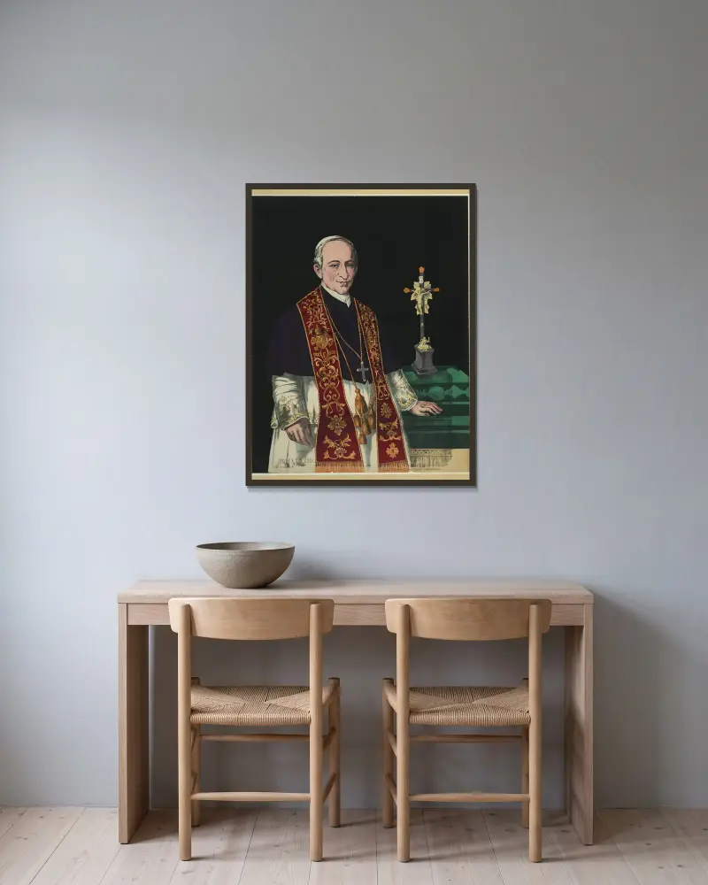 Papst Leo XIII. von Henry Jerome Schile gerahmt an einer Wand
