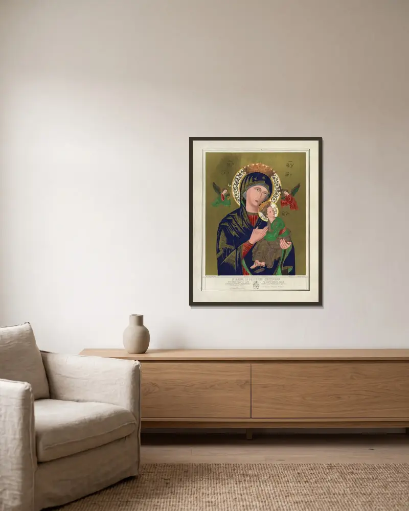 S. Maria de Perpetuo Succursu av Henry Jerome Schile inramad på en vägg