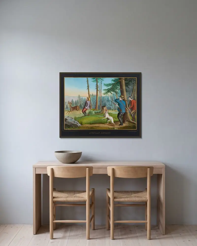 Sunday sports av Henry Jerome Schile inramad på en vägg