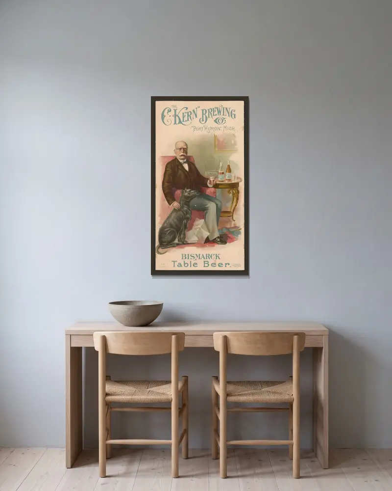 The C. Kern brewing co., Port Huron, Mich., Bismarck table beer av Henry Jerome Schile inramad på en vägg
