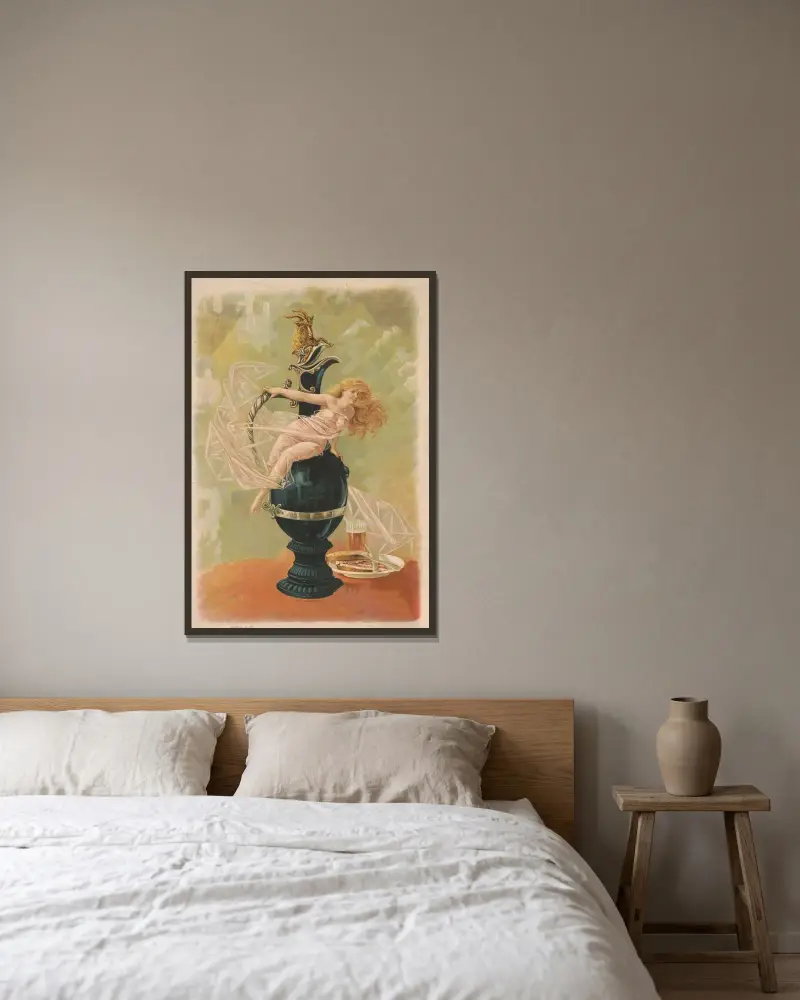 Vase-figure no. 150 av Henry Jerome Schile inramad på en vägg