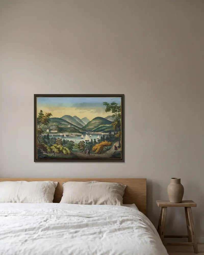 West Point vid Hudsonfloden av Henry Jerome Schile inramad på en vägg