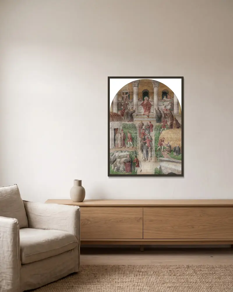 Das große Abendmahl von Joakim Skovgaard gerahmt an einer Wand