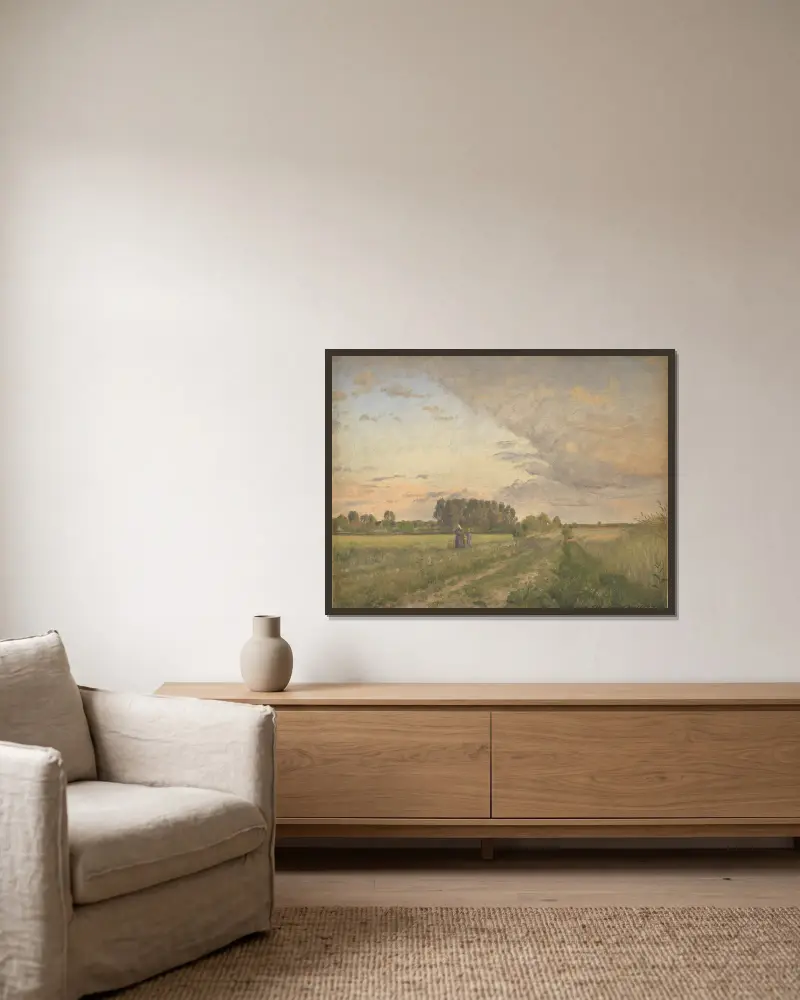Sommerlandschaft von Joakim Skovgaard gerahmt an einer Wand