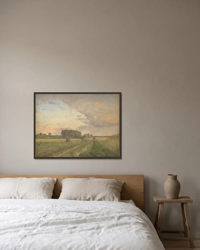 Sommerlandschaft von Joakim Skovgaard gerahmt an einer Wand