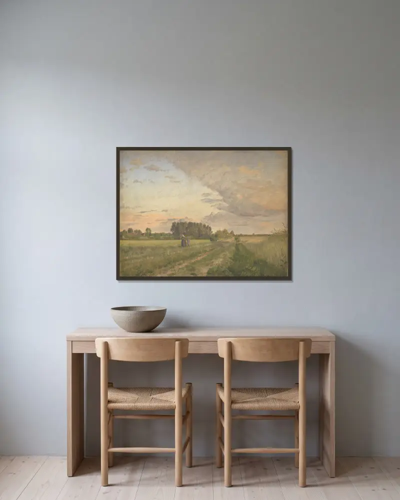 Sommerlandschaft von Joakim Skovgaard gerahmt an einer Wand