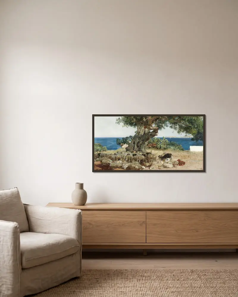 Algarrobo (Rohovník obecný), Joaquín Sorolla v rámu na stěně
