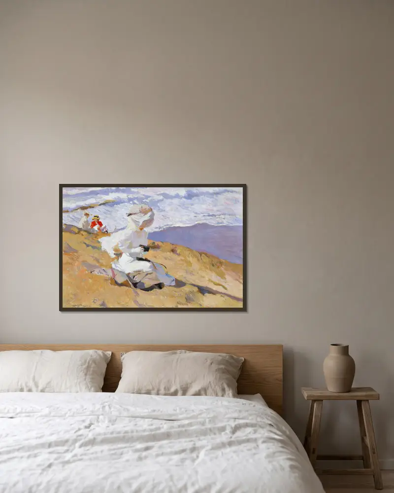 Den Augenblick festhalten von Joaquín Sorolla gerahmt an einer Wand