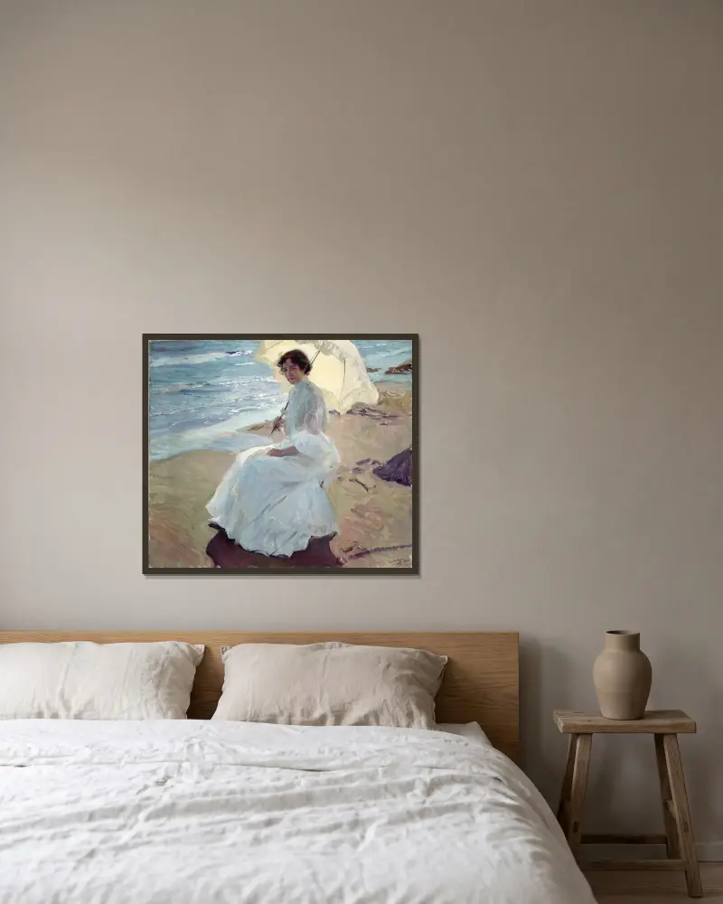 Clotilde na plaży, Joaquín Sorolla w ramie na ścianie