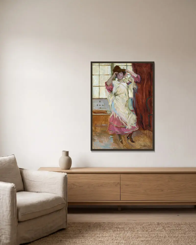 La Bilbainita von Joaquín Sorolla gerahmt an einer Wand