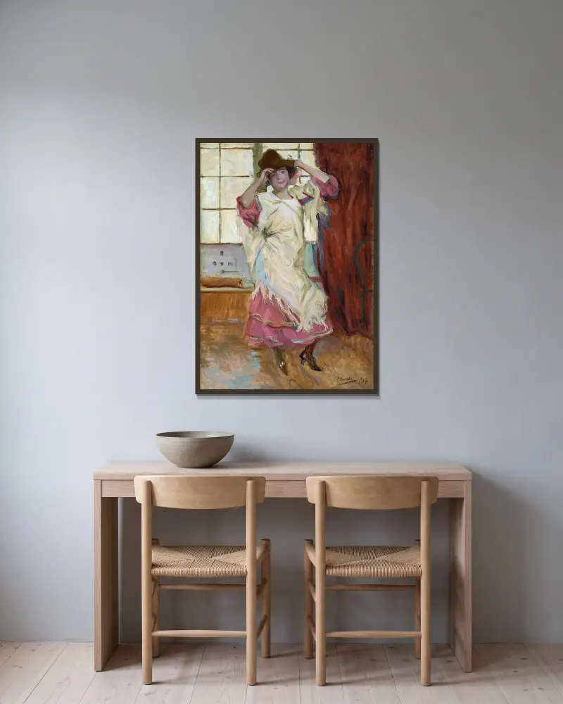 La Bilbainita von Joaquín Sorolla gerahmt an einer Wand