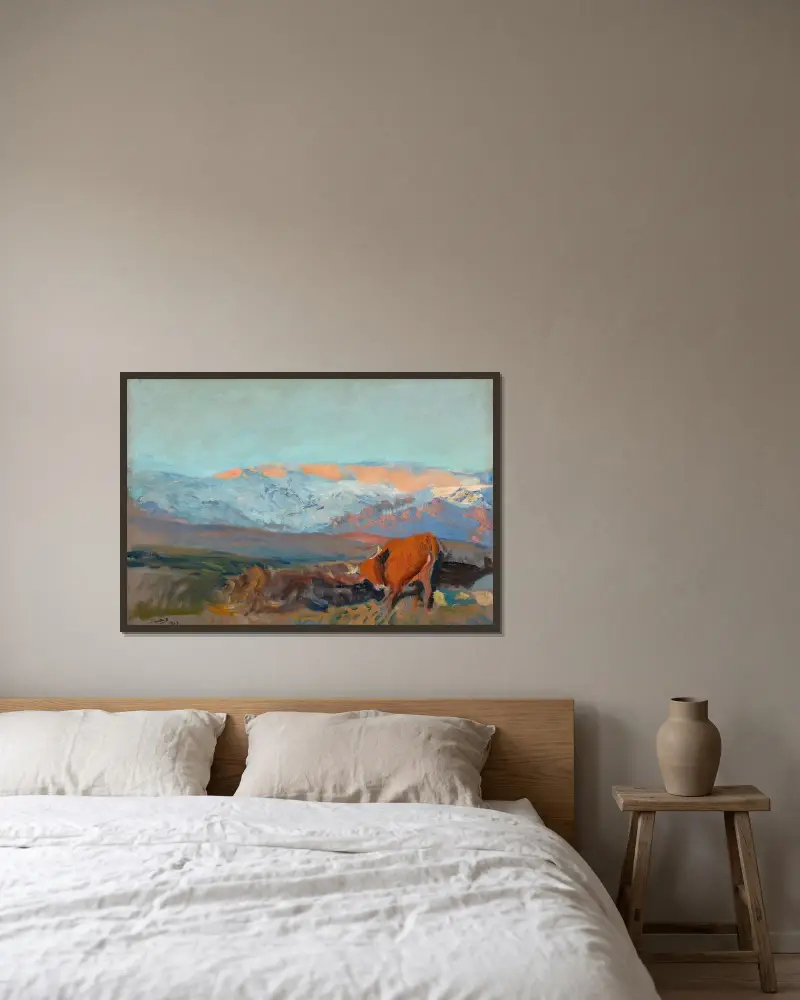 Las Zorreras. Sierra De Guadarrama av Joaquín Sorolla inramad på en vägg