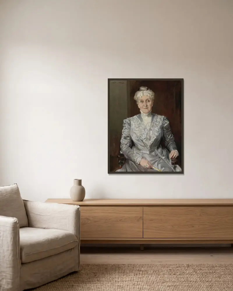 Portrait Of Emily Perkins av Joaquín Sorolla inramad på en vägg