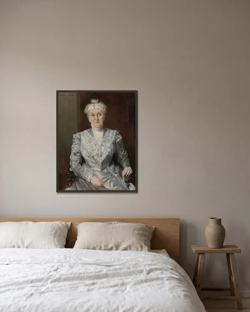 Portrait Of Emily Perkins av Joaquín Sorolla inramad på en vägg