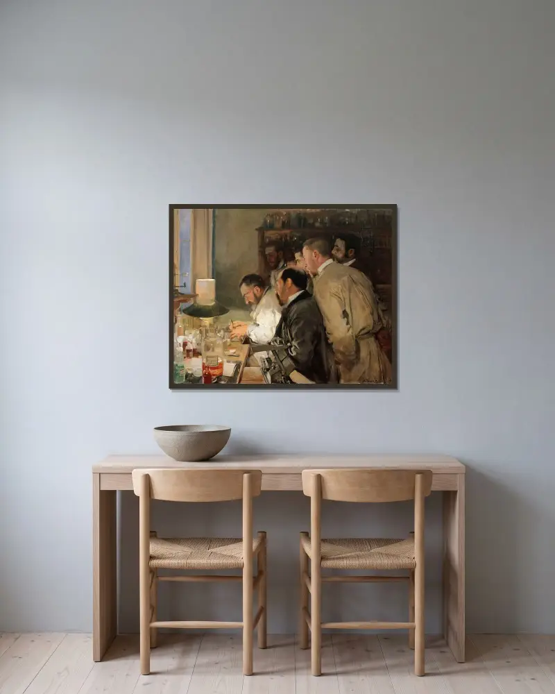 Výzkum, Joaquín Sorolla v rámu na stěně
