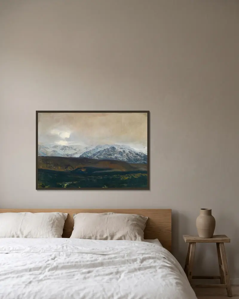 The Sierra De Guadarrama av Joaquín Sorolla inramad på en vägg