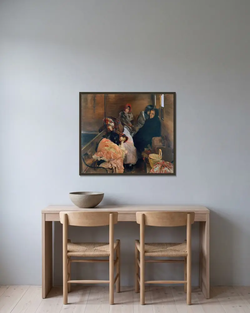 Handel białymi niewolnicami, Joaquín Sorolla w ramie na ścianie