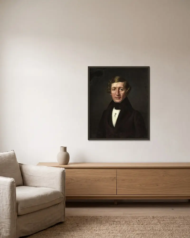 Anders Cederström (1805-1885) av Axel Johan Fägerplan inramad på en vägg