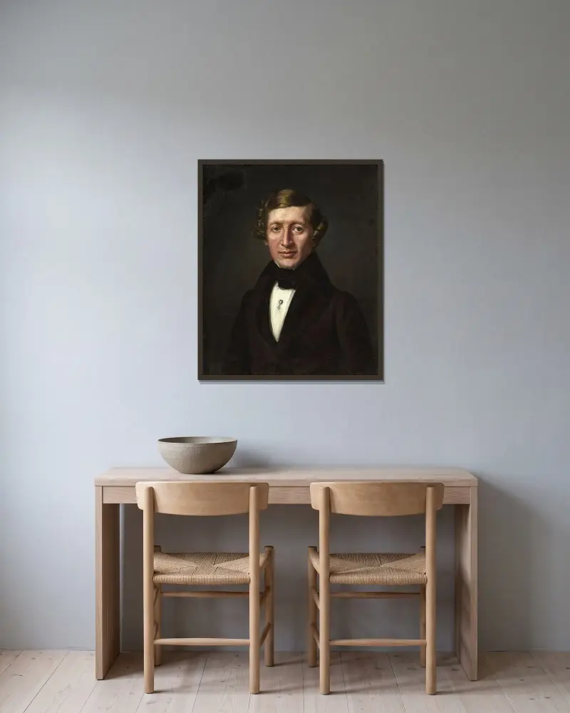 Anders Cederström (1805-1885) av Axel Johan Fägerplan inramad på en vägg