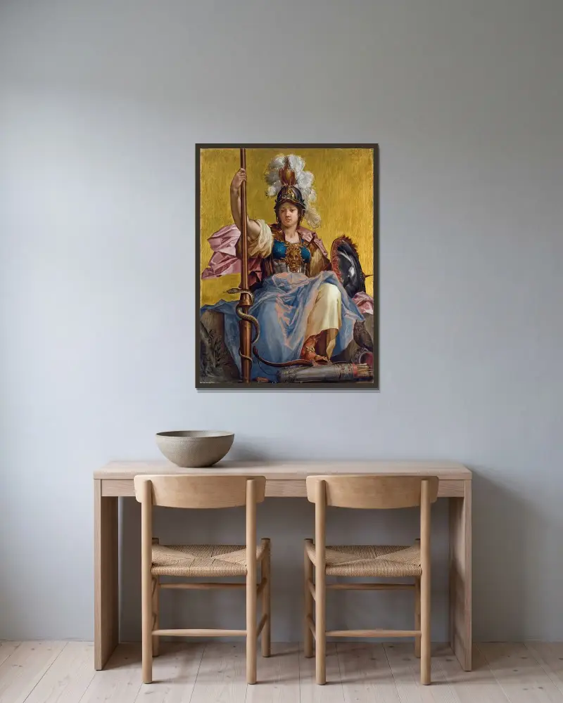 Minerva av Johan Sylvius inramad på en vägg